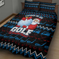Santa Clause Golf Wonderland Christmas Quilt Bed Set Xmas Holiday Patterns - Wonder Print Shop