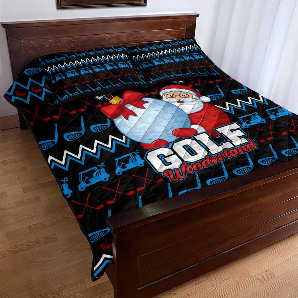 Santa Clause Golf Wonderland Christmas Quilt Bed Set Xmas Holiday Patterns - Wonder Print Shop