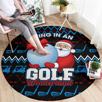 Santa Clause Golf Wonderland Christmas Round Carpet Xmas Holiday Patterns - Wonder Print Shop