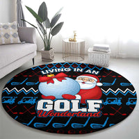 Santa Clause Golf Wonderland Christmas Round Carpet Xmas Holiday Patterns - Wonder Print Shop