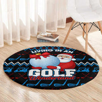 Santa Clause Golf Wonderland Christmas Round Carpet Xmas Holiday Patterns - Wonder Print Shop