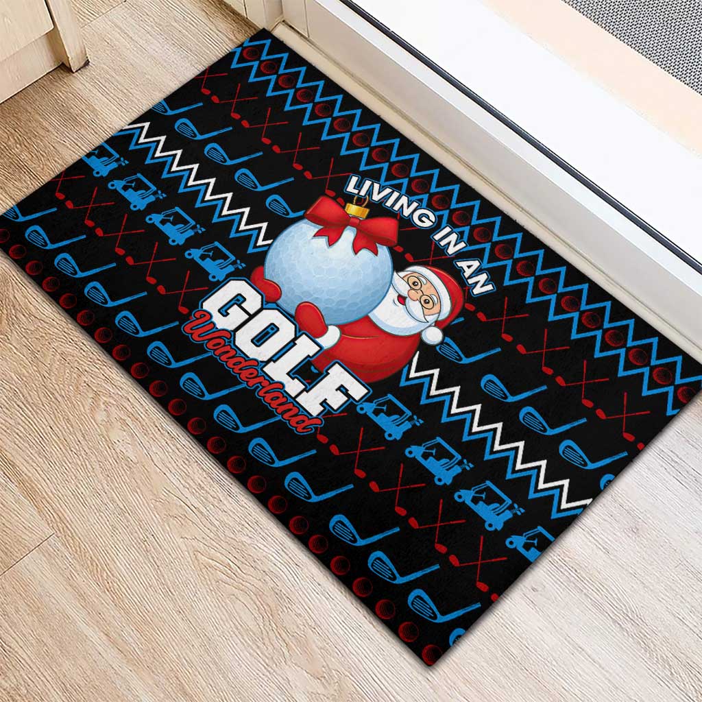 Santa Clause Golf Wonderland Christmas Rubber Doormat Xmas Holiday Patterns - Wonder Print Shop