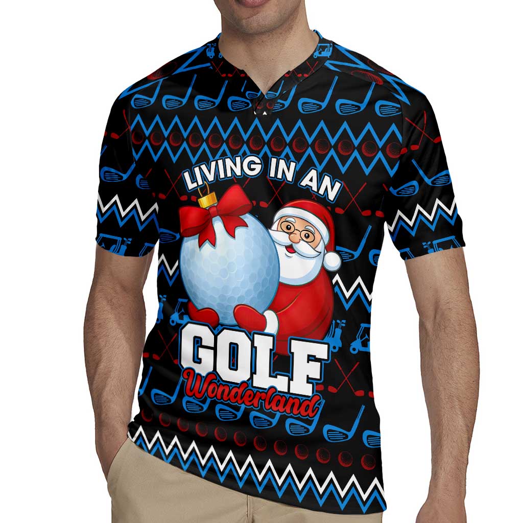 Santa Clause Golf Wonderland Christmas Rugby Jersey Xmas Holiday Patterns - Wonder Print Shop