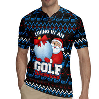 Santa Clause Golf Wonderland Christmas Rugby Jersey Xmas Holiday Patterns - Wonder Print Shop