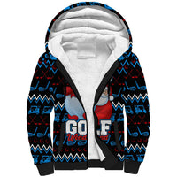 Santa Clause Golf Wonderland Christmas Sherpa Hoodie Xmas Holiday Patterns - Wonder Print Shop