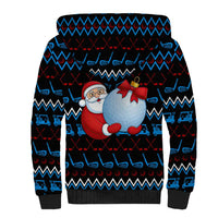Santa Clause Golf Wonderland Christmas Sherpa Hoodie Xmas Holiday Patterns - Wonder Print Shop