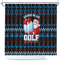 Santa Clause Golf Wonderland Christmas Shower Curtain Xmas Holiday Patterns - Wonder Print Shop