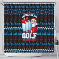 Santa Clause Golf Wonderland Christmas Shower Curtain Xmas Holiday Patterns - Wonder Print Shop