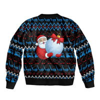 Santa Clause Golf Wonderland Christmas Sleeve Zip Bomber Jacket Xmas Holiday Patterns - Wonder Print Shop