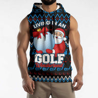 Santa Clause Golf Wonderland Christmas Sleeveless Hoodie Xmas Holiday Patterns - Wonder Print Shop