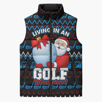 Santa Clause Golf Wonderland Christmas Sleeveless Puffer Jacket Xmas Holiday Patterns - Wonder Print Shop