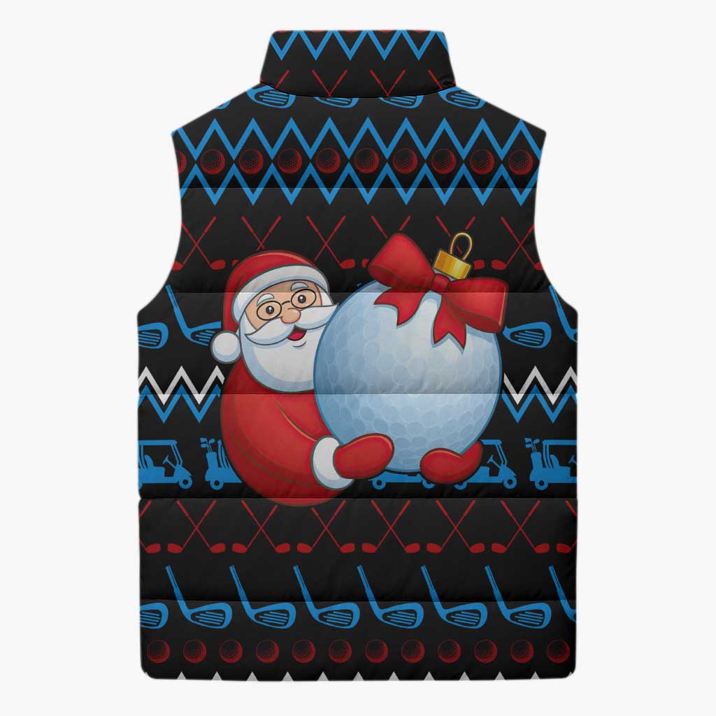 Santa Clause Golf Wonderland Christmas Sleeveless Puffer Jacket Xmas Holiday Patterns - Wonder Print Shop