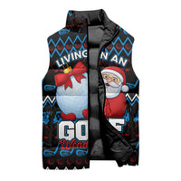 Santa Clause Golf Wonderland Christmas Sleeveless Puffer Jacket Xmas Holiday Patterns - Wonder Print Shop