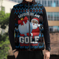 Santa Clause Golf Wonderland Christmas Sleeveless Puffer Jacket Xmas Holiday Patterns - Wonder Print Shop