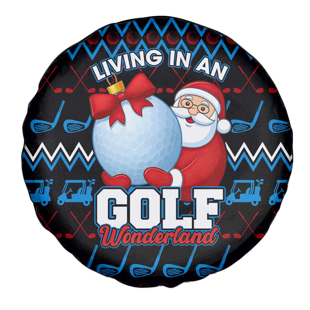 Santa Clause Golf Wonderland Christmas Spare Tire Cover Xmas Holiday Patterns - Wonder Print Shop