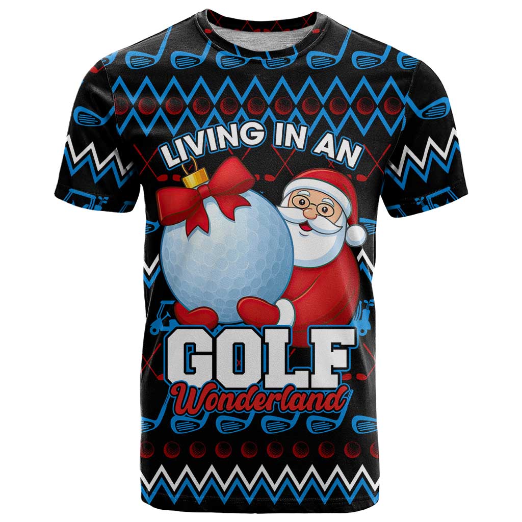 Santa Clause Golf Wonderland Christmas T Shirt Xmas Holiday Patterns - Wonder Print Shop