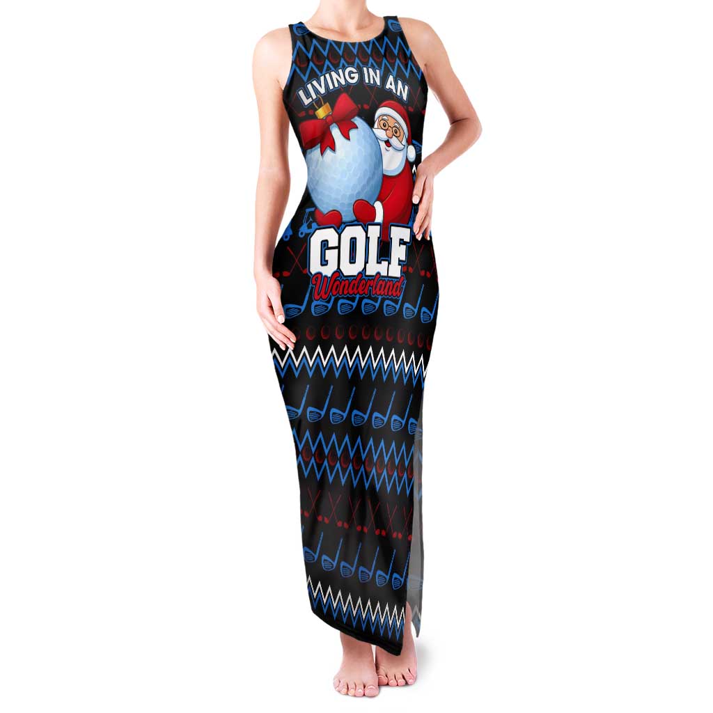 Santa Clause Golf Wonderland Christmas Tank Maxi Dress Xmas Holiday Patterns - Wonder Print Shop