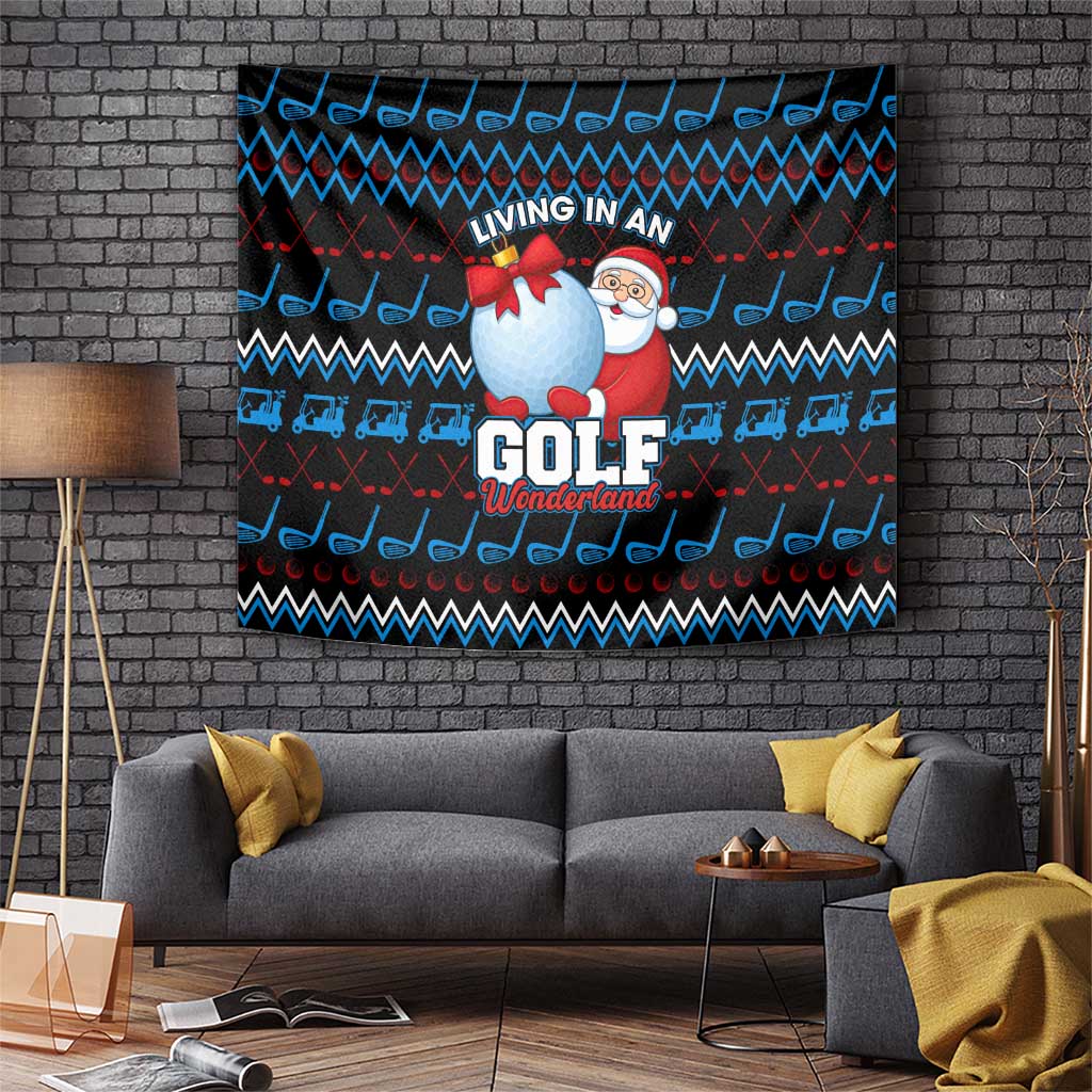 Santa Clause Golf Wonderland Christmas Tapestry Xmas Holiday Patterns - Wonder Print Shop