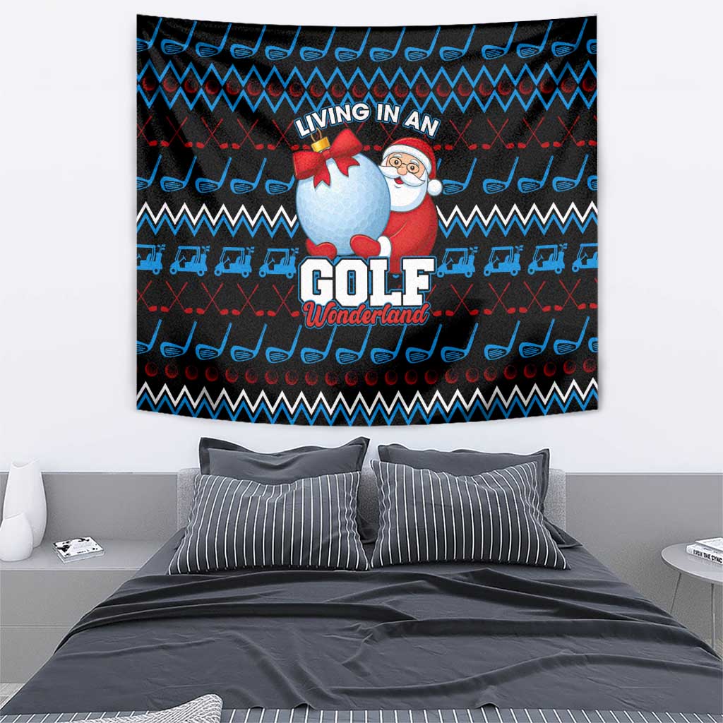 Santa Clause Golf Wonderland Christmas Tapestry Xmas Holiday Patterns - Wonder Print Shop