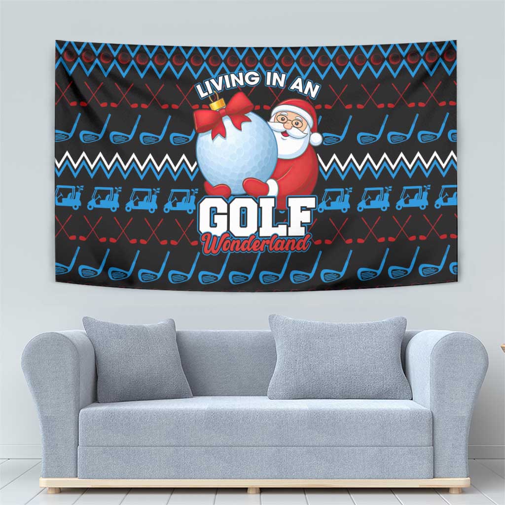Santa Clause Golf Wonderland Christmas Tapestry Xmas Holiday Patterns - Wonder Print Shop