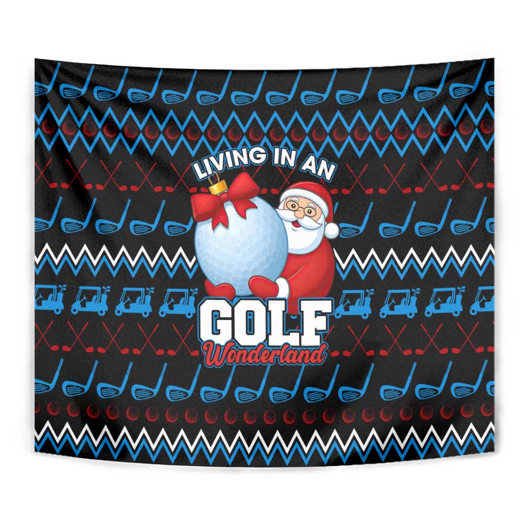 Santa Clause Golf Wonderland Christmas Tapestry Xmas Holiday Patterns - Wonder Print Shop