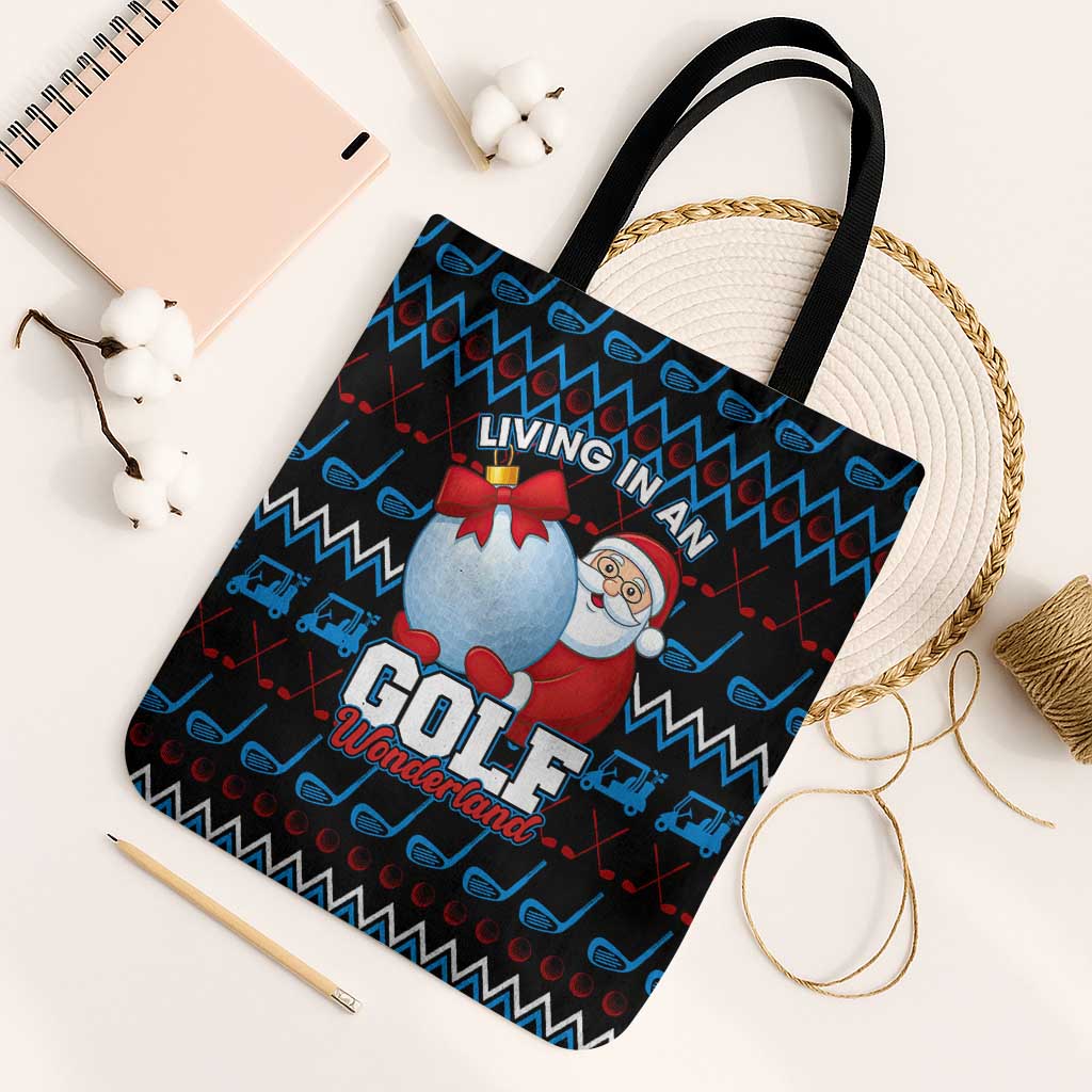 Santa Clause Golf Wonderland Christmas Tote Bag Xmas Holiday Patterns - Wonder Print Shop