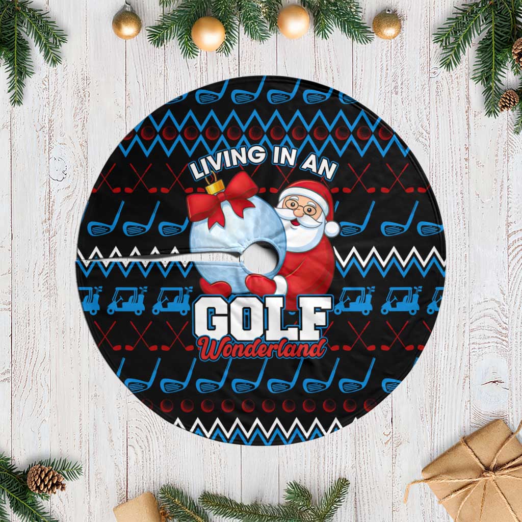 Santa Clause Golf Wonderland Christmas Tree Skirt Xmas Holiday Patterns - Wonder Print Shop