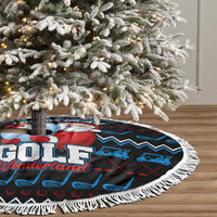 Santa Clause Golf Wonderland Christmas Tree Skirt Xmas Holiday Patterns - Wonder Print Shop