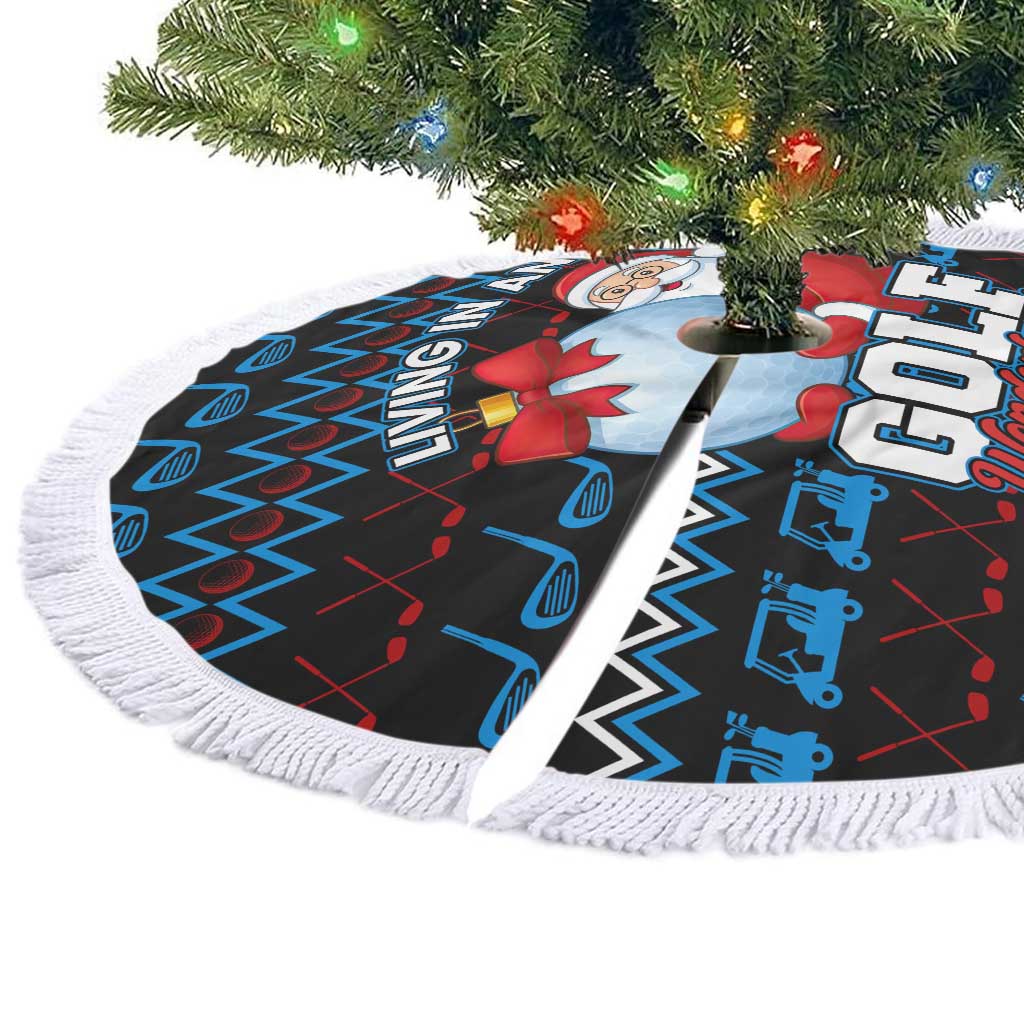 Santa Clause Golf Wonderland Christmas Tree Skirt Xmas Holiday Patterns - Wonder Print Shop