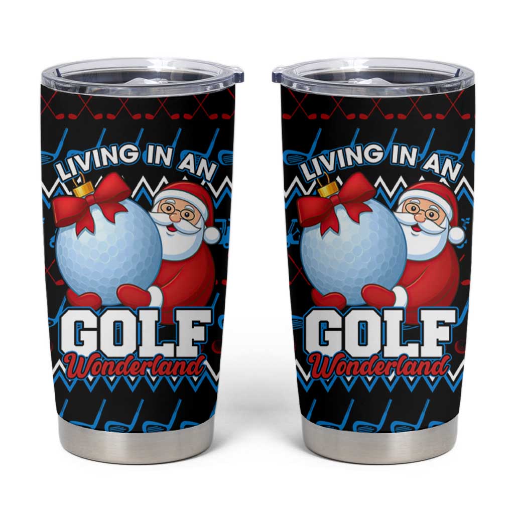 Santa Clause Golf Wonderland Christmas Tumbler Cup Xmas Holiday Patterns - Wonder Print Shop