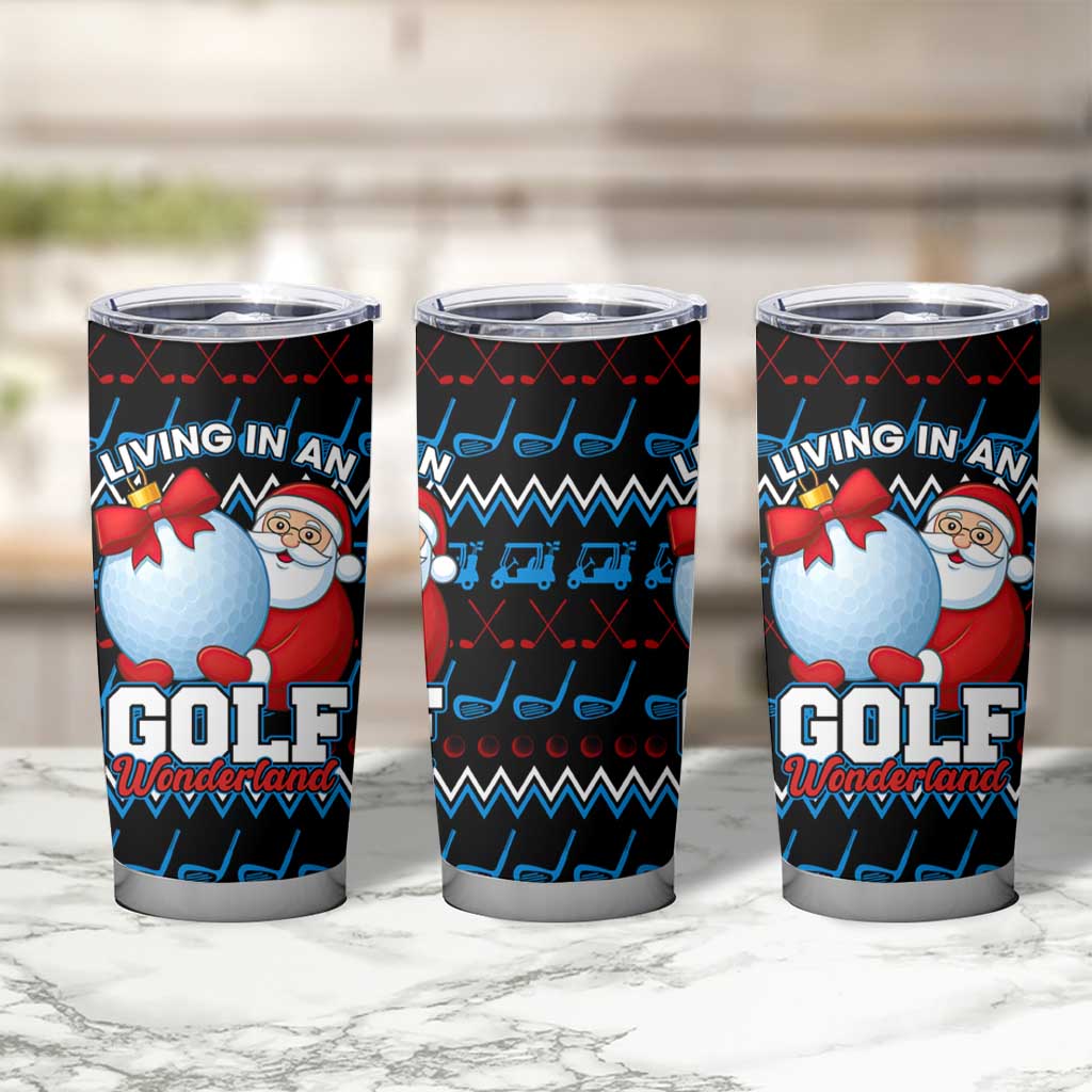 Santa Clause Golf Wonderland Christmas Tumbler Cup Xmas Holiday Patterns - Wonder Print Shop