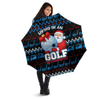 Santa Clause Golf Wonderland Christmas Umbrella Xmas Holiday Patterns - Wonder Print Shop