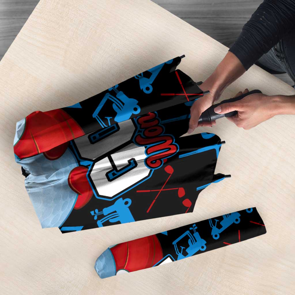 Santa Clause Golf Wonderland Christmas Umbrella Xmas Holiday Patterns - Wonder Print Shop