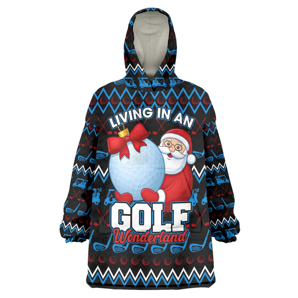 Santa Clause Golf Wonderland Christmas Wearable Blanket Hoodie Xmas Holiday Patterns - Wonder Print Shop