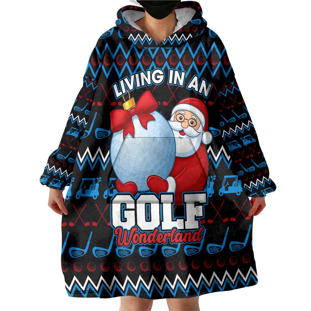 Santa Clause Golf Wonderland Christmas Wearable Blanket Hoodie Xmas Holiday Patterns - Wonder Print Shop