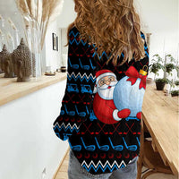 Santa Clause Golf Wonderland Christmas Women Casual Shirt Xmas Holiday Patterns - Wonder Print Shop
