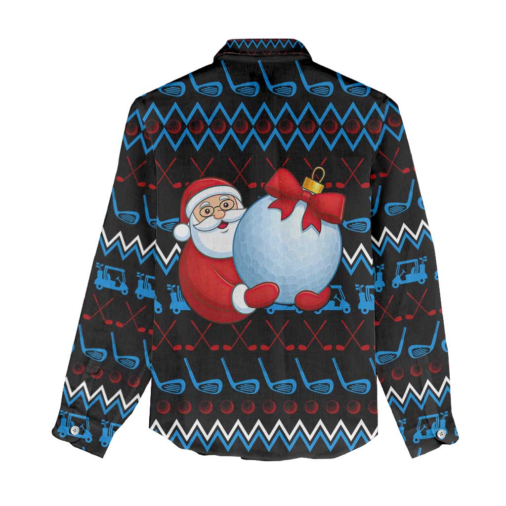 Santa Clause Golf Wonderland Christmas Women Casual Shirt Xmas Holiday Patterns - Wonder Print Shop