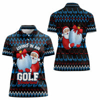Santa Clause Golf Wonderland Christmas Women Polo Shirt Xmas Holiday Patterns - Wonder Print Shop