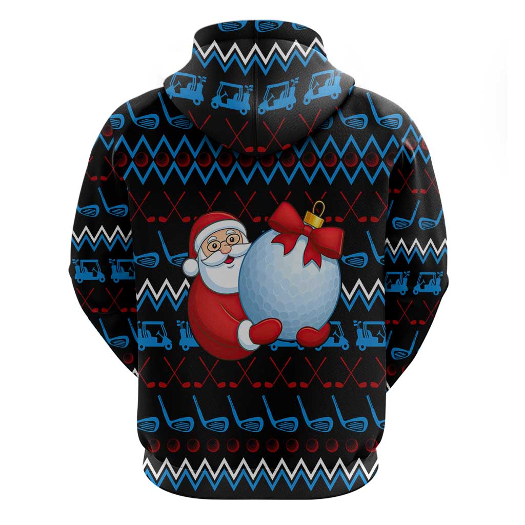 Santa Clause Golf Wonderland Christmas Zip Hoodie Xmas Holiday Patterns - Wonder Print Shop