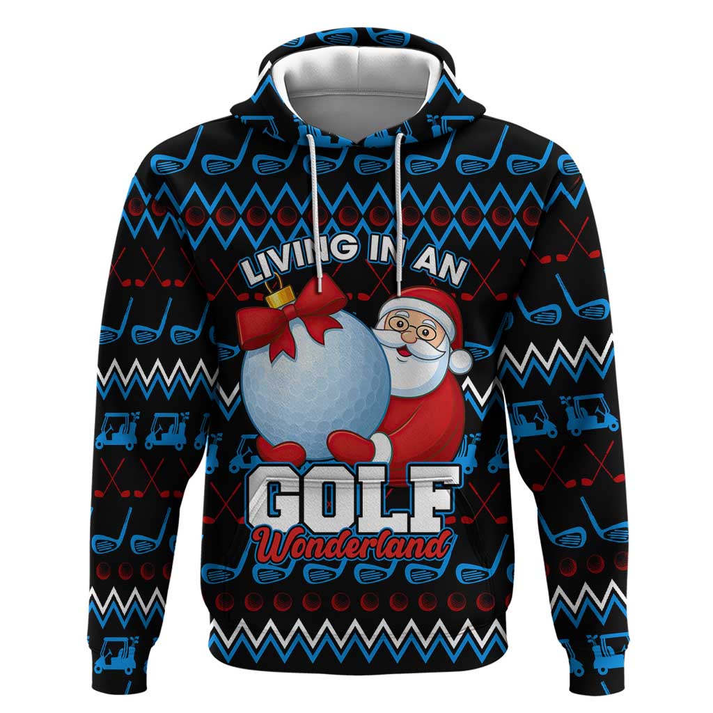 Santa Clause Golf Wonderland Christmas Zip Hoodie Xmas Holiday Patterns - Wonder Print Shop