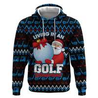 Santa Clause Golf Wonderland Christmas Zip Hoodie Xmas Holiday Patterns - Wonder Print Shop