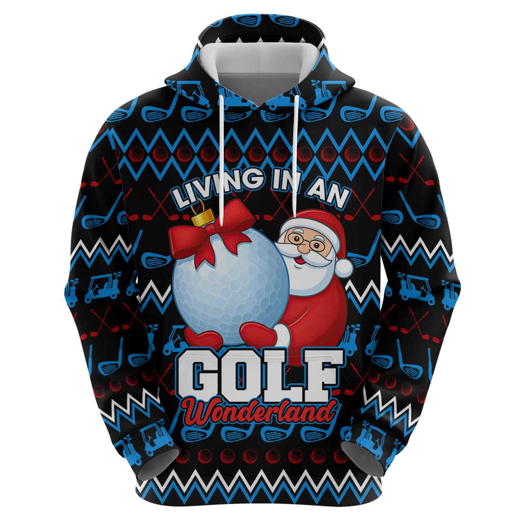 Santa Clause Golf Wonderland Christmas Zip Hoodie Xmas Holiday Patterns - Wonder Print Shop