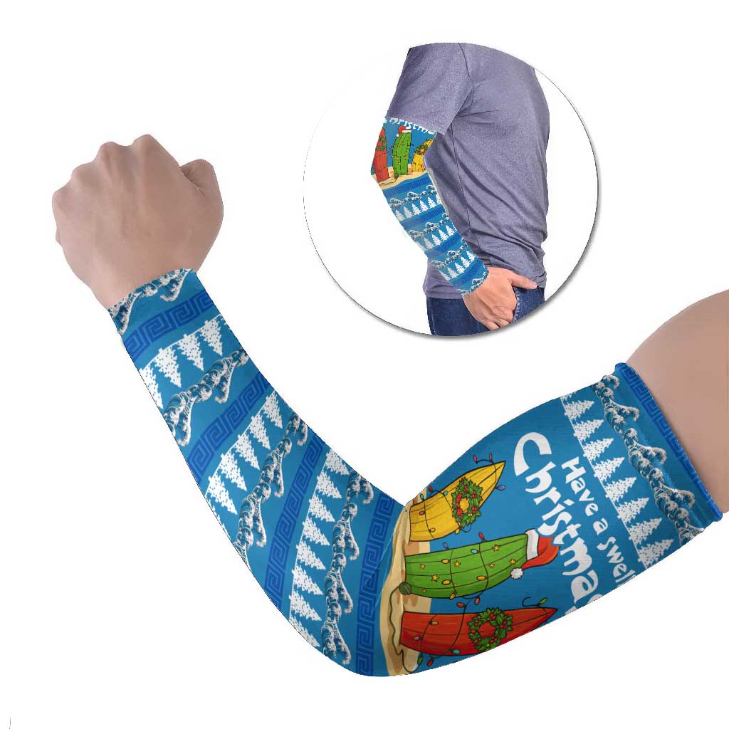 Santa Fist Christmas Arm Sleeves Xmas Holiday Patterns - Wonder Print Shop