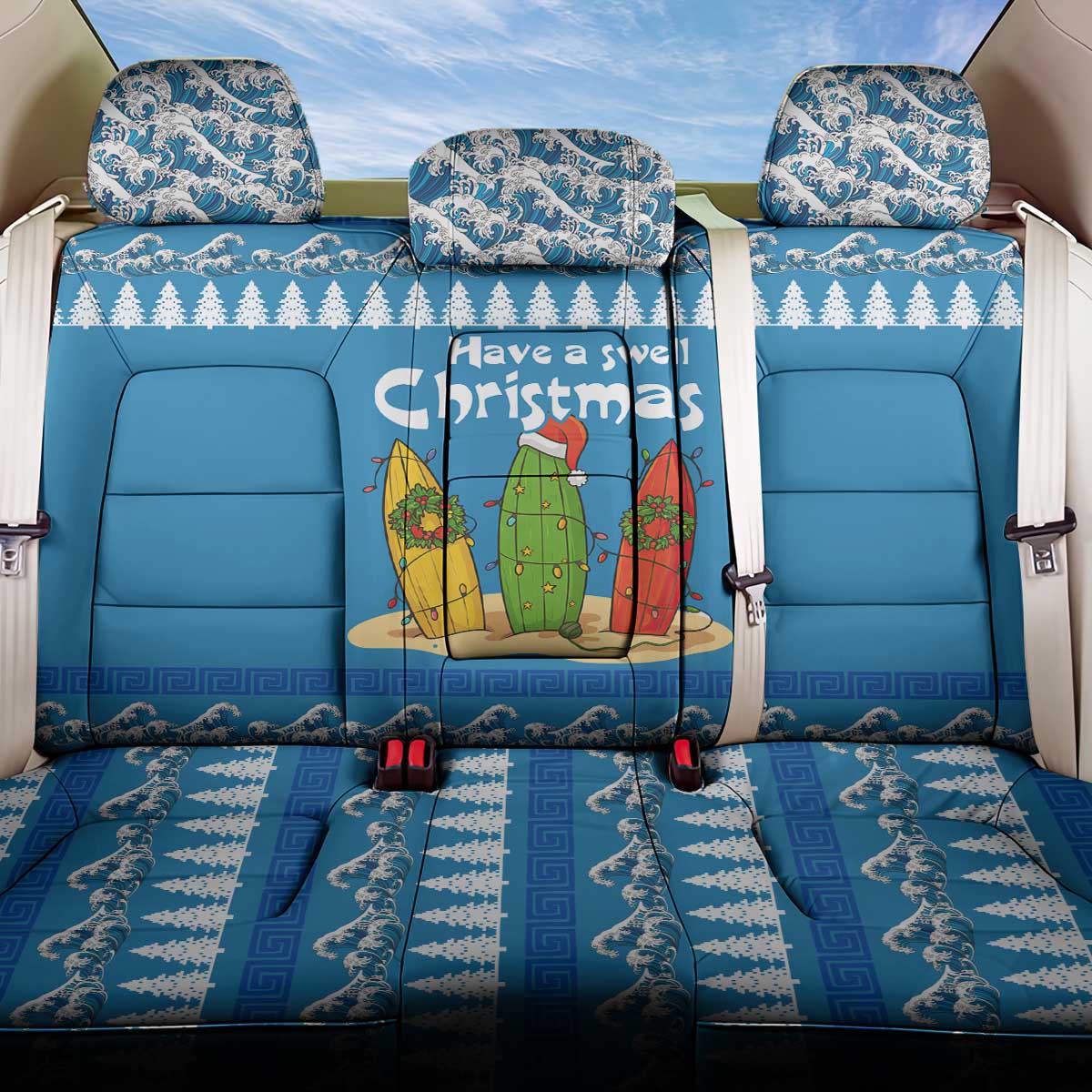 Santa Fist Christmas Back Car Seat Cover Xmas Holiday Patterns - Wonder Print Shop