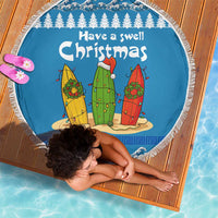 Santa Fist Christmas Beach Blanket Xmas Holiday Patterns - Wonder Print Shop