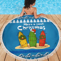 Santa Fist Christmas Beach Blanket Xmas Holiday Patterns - Wonder Print Shop
