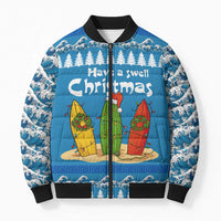 Santa Fist Christmas Bomber Puffer Jacket Xmas Holiday Patterns - Wonder Print Shop