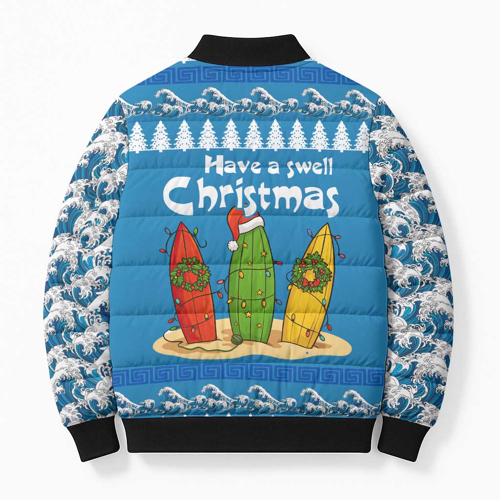 Santa Fist Christmas Bomber Puffer Jacket Xmas Holiday Patterns - Wonder Print Shop