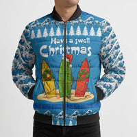 Santa Fist Christmas Bomber Puffer Jacket Xmas Holiday Patterns - Wonder Print Shop