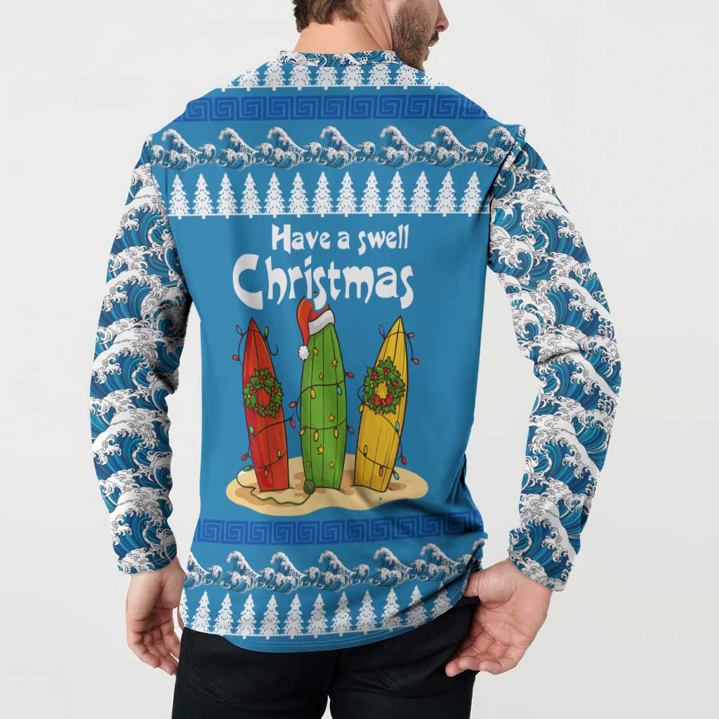 Santa Fist Christmas Button Sweatshirt Xmas Holiday Patterns - Wonder Print Shop